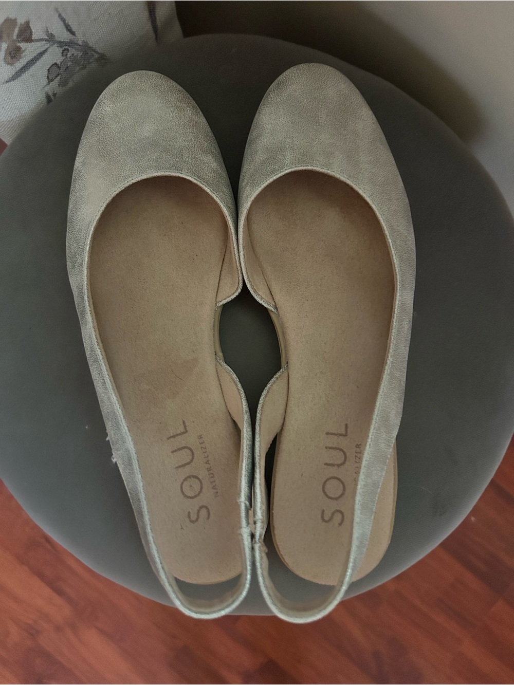 SOUL Naturalizer Metallic Taupe Slingback Flats - Women's